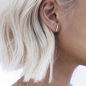 Gold Minimalistic Dainty Stud Earrings